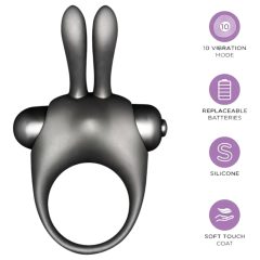Orgie Orgasmic Bunny - Vibrating Cock Ring Set (Black)