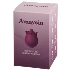 Amaysin - tongue-shaped rose clitoral vibrator (purple)