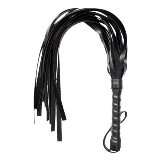 / Faux leather whip - black (42cm)