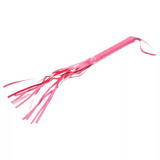 Imitation leather BDSM whip - dominatrix riding crop (pink, 42 cm)