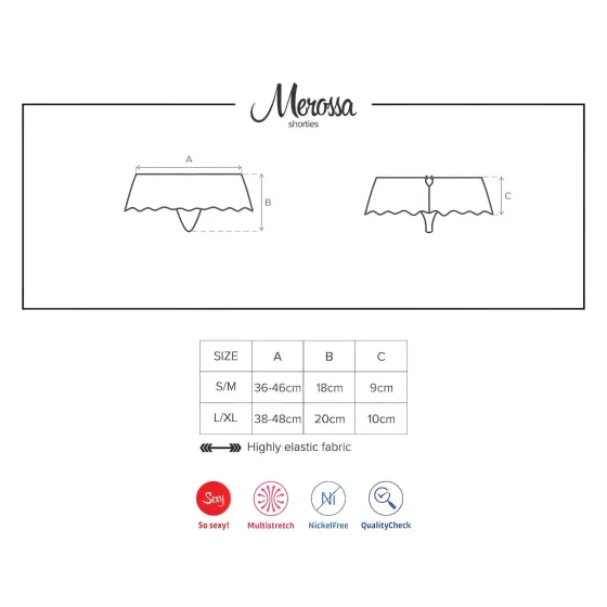 Obsessive Merossa - Sparkling Open Women's Thong - Black - L/XL