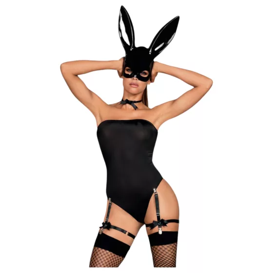 Obsessive OB7008 Sexy Bunny - Black Bunny Girl Costume - L/XL