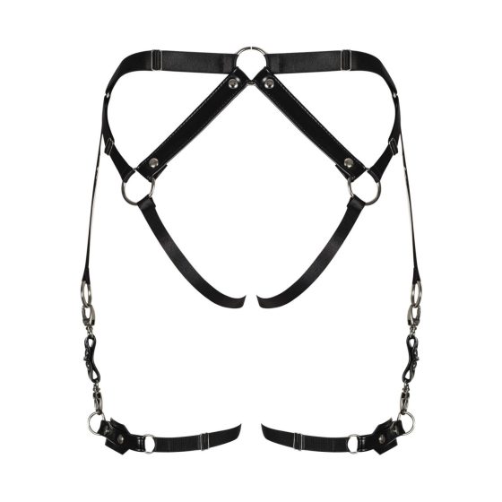 Obsessive A762 - Buckle ornament body harness bottom (black) - S-L