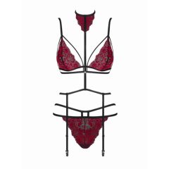 / Obsessive Sugestina - 3 piece bra set (red and black)