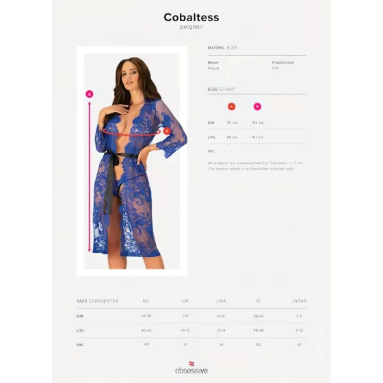 Obsessive Cobaltess - Lace Robe (Blue)