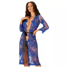 Obsessive Cobaltess - Lace Robe (Blue) - L/XL