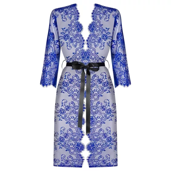 Obsessive Cobaltess - Lace Robe (Blue) - L/XL