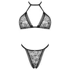 Obsessive Xenita - Sheer Patterned Bra Set (Gray)
