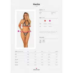 Obsessive Xenita - Sheer Patterned Bra Set (Gray)