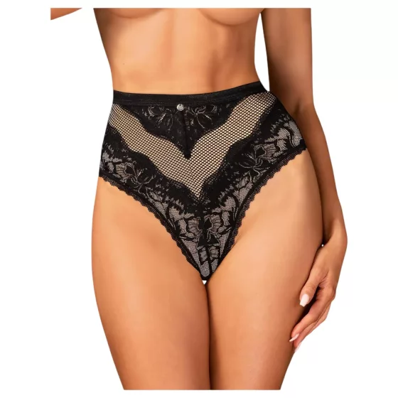 Obsessive Olvidia - Black Floral Lace Trim Panties - M/L