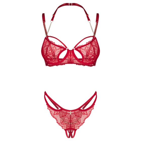 Obsessive Matildea - Lace Bra Set (Red) - L/XL