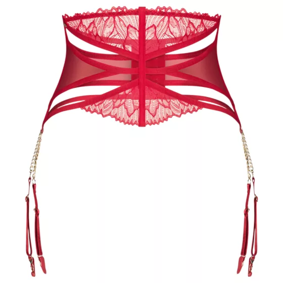Obsessive Matildea - Lacy Chain Garter Belt (Red) - L/XL