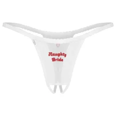 Obsessive Weddya Bride - open crotch thong (white)