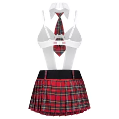   Obsessive College Girl - five‑piece schoolgirl costume (red)