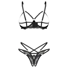 Obsessive Matildea - open-cup bra set (black)