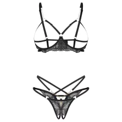 Obsessive Matildea - open-cup bra set (black)
