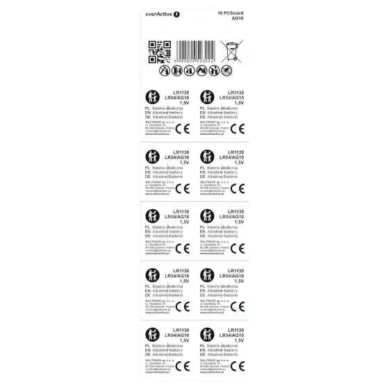 Battery - LR1130 / LR54 - Pack of 10