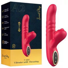   Erospace Sweet Play - 2‑in‑1 thrusting and clitoral vibrator (red)