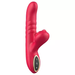   Erospace Sweet Play - 2‑in‑1 thrusting and clitoral vibrator (red)