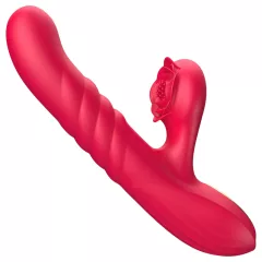   Erospace Sweet Play - 2‑in‑1 thrusting and clitoral vibrator (red)