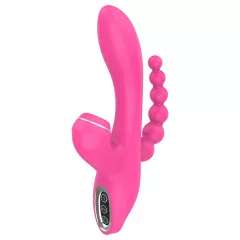   Erospace Sweet Play - G-spot vibrator with anal probe and suction (pink)