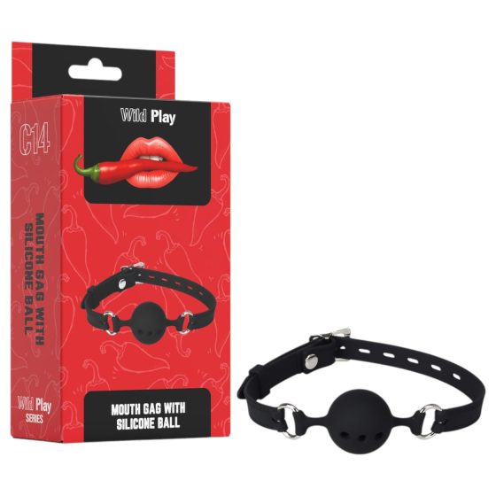 Wild Play - silicone ball gag (black)