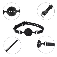 Erospace Wild Play - silicone gag for BDSM play (black)