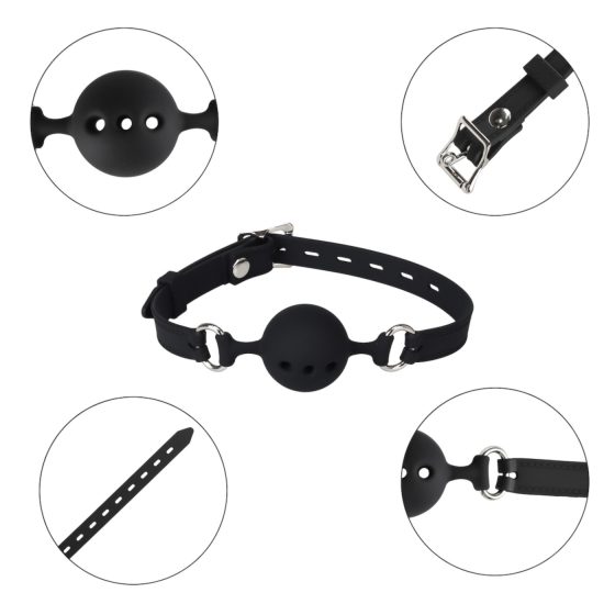 Wild Play - silicone ball gag (black)