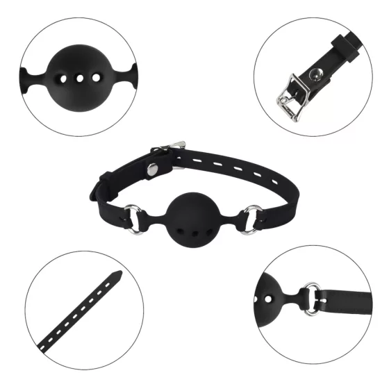 Erospace Wild Play - silicone gag for BDSM play (black)