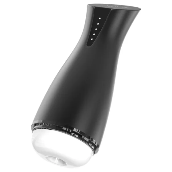 Men's Play - Suction & Vibration Warming Masturbator (Black)