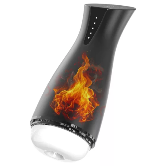 Men's Play - Suction & Vibration Warming Masturbator (Black)