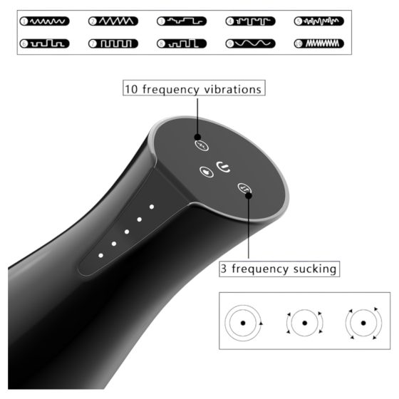 Men's Play - sucking, vibrating masturbator with heating function (black)