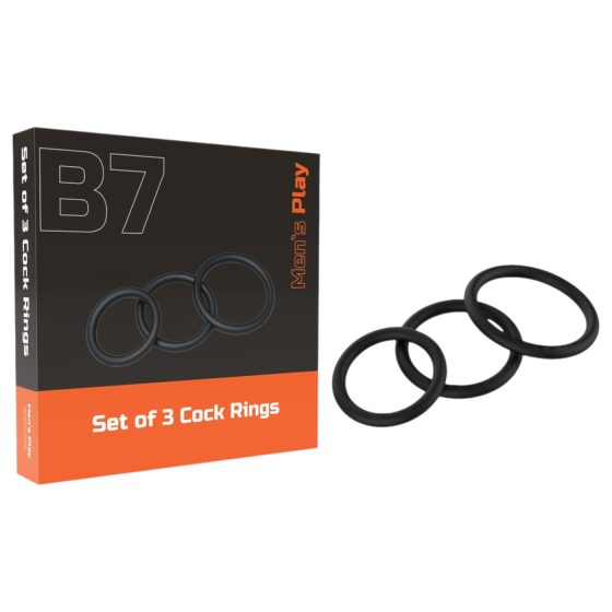 Men's Play - penis ring set - black (3 pcs)