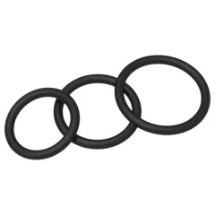 Erospace Men's Play - penis ring set (black, 3 pcs)