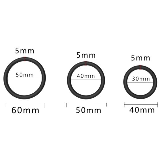 Men's Play - penis ring set - black (3 pcs)