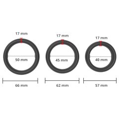 Men's Play - thick penis ring set - black (3 pcs)