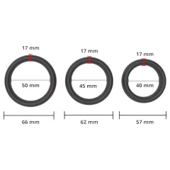 Erospace Men’s Play - black thick penis ring set (3 pcs)