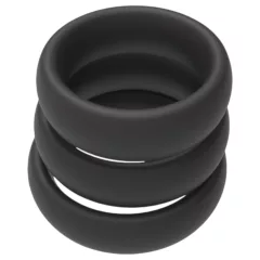 Erospace Men’s Play - black thick penis ring set (3 pcs)