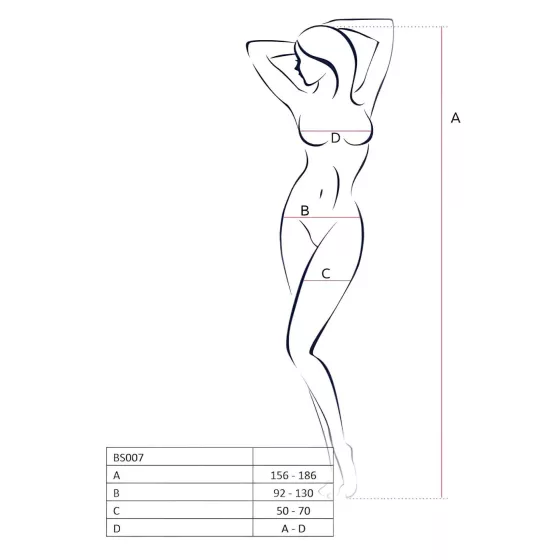 Passion BS007 - patterned black fishnet bodystocking (S-L)