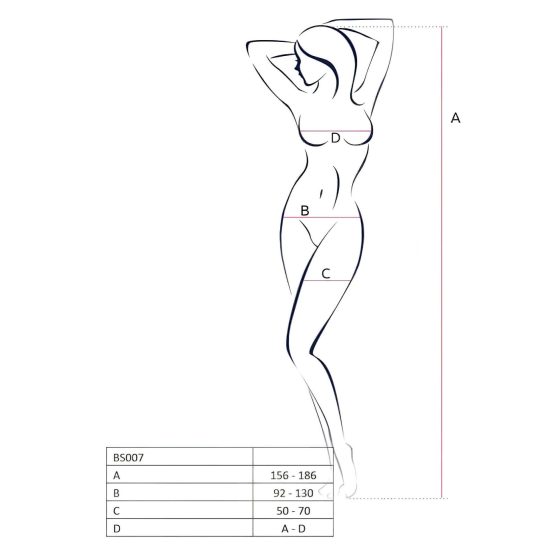 Passion BS007 - Patterned White Fishnet Bodysuit (Sizes S-L)