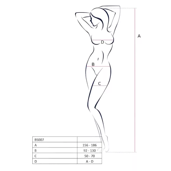 Passion BS007 - patterned white fishnet bodystocking (S-L)