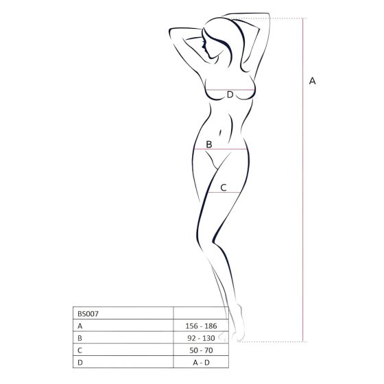 Passion BS007 - Patterned White Fishnet Bodysuit (Sizes S-L)
