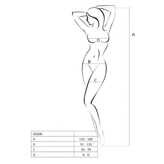 Passion BS008 - Bow Fishnet Set (Black) - S-L