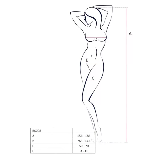 Passion BS008 - black fishnet set with bow (S-L)