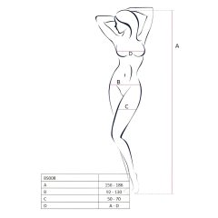 Passion BS008 - Ribbon Fishnet Set (White) - S-L