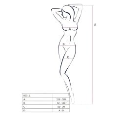 Passion BS011 - Patterned Mesh Set (Black) - Sizes S-L
