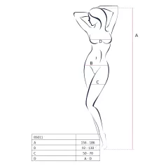 Passion BS011 - patterned black fishnet set (S-L)