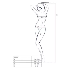   Passion BS001 - large‑mesh black fishnet bodystocking (S-L)