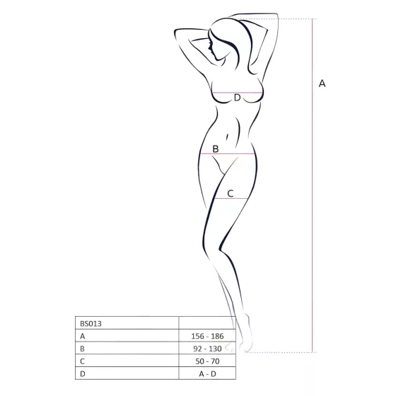 Passion BS013 - striped white fishnet set (S-L)
