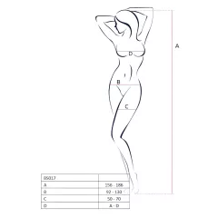 Passion BS017 - white fishnet set with rose pattern (S-L)